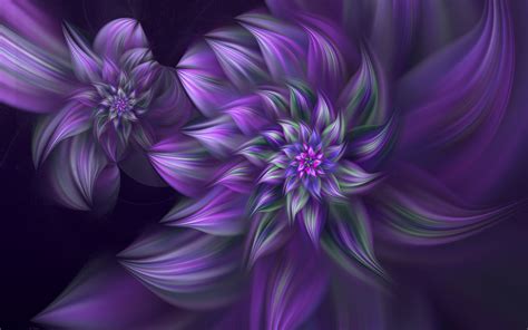 Download Purple Fractal Artistic Flower HD Wallpaper