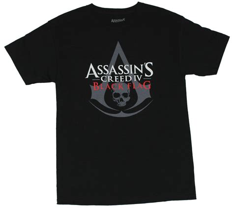 Assassin's Creed IV Mens T-Shirt - Black Flag Simple Gray Logo Under W