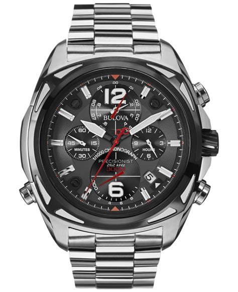 Bulova Men's Chronograph Precisionist Stainless Steel Bracelet Watch 48mm 98b227 in Gray for Men ...