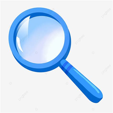 a blue magnifying glass on a white background, illustration, cartoon ...