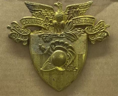 VINTAGE 1930’S WEST Point Military Academy Army Uniform Hat Brass Emblem Badge $14.99 - PicClick