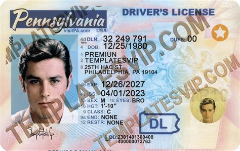 Pennsylvania (PA) – Drivers License PSD Template Download 2023 V2 – Templates drivers licenses ...