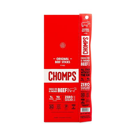 CHOMPS Original Grass-Fed Beef Snack Sticks - Thrive Market