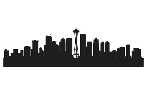 Seattle skyline silhouette Digital Art by Beautiful Things - Pixels