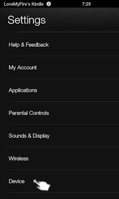 Kindle Fire Reset to Factory Defaults