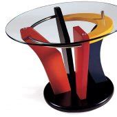 Artistic End Table with Round Glass Top