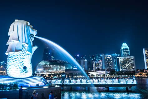 Merlion Park at night – Wonder Full at Marina Bay Sands etc. – KOSUBLOG