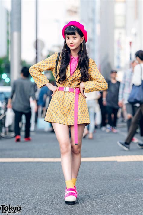 Japanese Model/Actress in Vintage Color-Coordinated Street Fashion