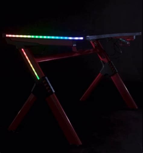 Gaming Desk with RGB Frame (in black), Furniture & Home Living ...