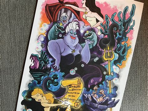 Disney the Little Mermaid Ursula A4 Art Print - Etsy UK