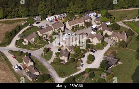 aerial view of the fictional village of Emmerdale in Yorkshire, UK ...