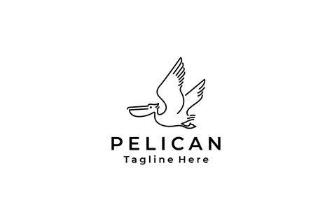 Line Art Pelican Bird Logo Design Vector Graphic by Weasley99 · Creative Fabrica