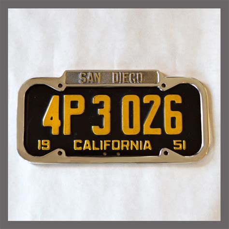 San Diego California Polished License Plate Frame For Sale