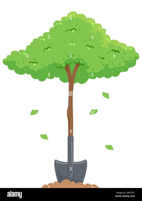 Illustration of a Tree with Shovel as Trunk for Digging Soil. Arbor Day ...