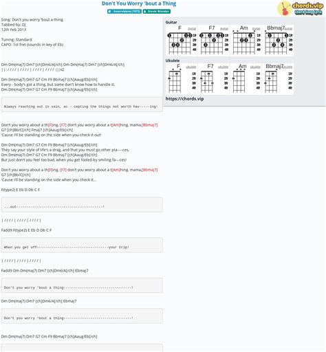 Chord: Don't You Worry 'bout a Thing - tab, song lyric, sheet, guitar ...