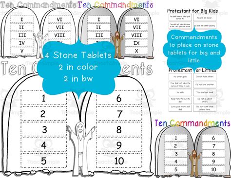 Ten Commandments Cut & Paste Worksheets for Kids - Catholic by Teach Simple