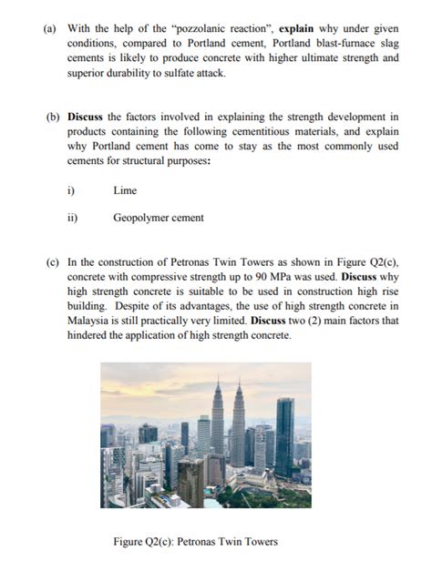 Solved (a) With the help of the “pozzolanic reaction”, | Chegg.com