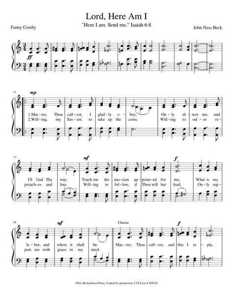 Lord, Here Am I Sheet music for Piano (SATB) | Musescore.com