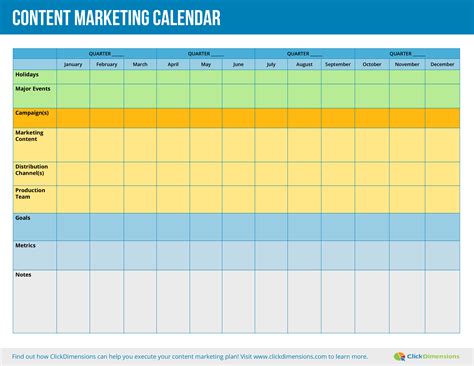 Gratis Content marketing kalender