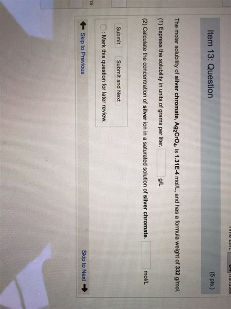 Solved The molar solubility of silver chromate, Ag_2 CrO_4, | Chegg.com