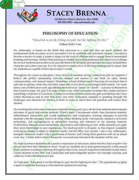 Teaching Philosophy Examples - Kelly's Classroom