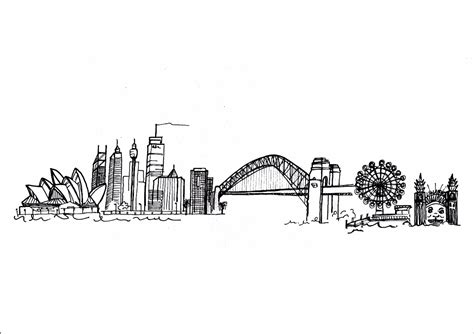 Hand drawn Sydney Skyline | Etsy