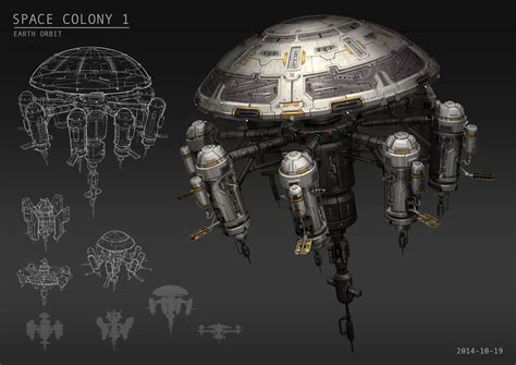 Space Colony 1, Tore Wesolowski | Spaceship art, Spaceship design ...