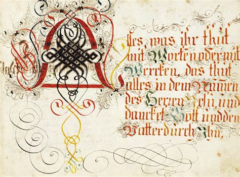 [CALLIGRAPHY-GERMAN.] German Calligraphic Manuscript. Augsburg: ca ...