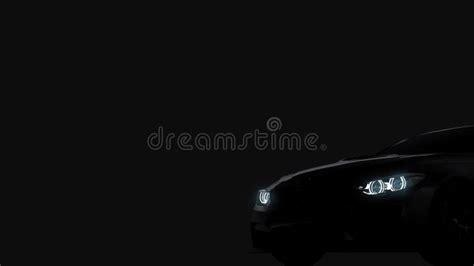 Silhouette of Black Sports Car on Black Stock Illustration ...