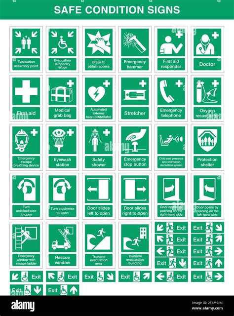 Set of Safe Condition Safety Signs Stock Vector Image & Art - Alamy