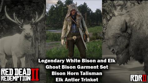 Legendary White Bison and Elk in Red Dead Redemption 2 - Bison Horn Talsiman - Garment Set ...