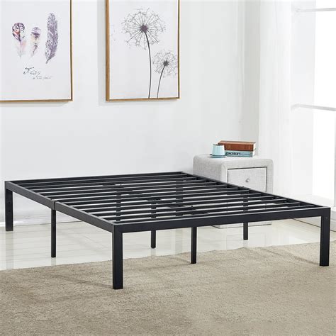 Queen Size Metal Platform Bed Frame,No Headboard/Low Profile 14 Inch ...