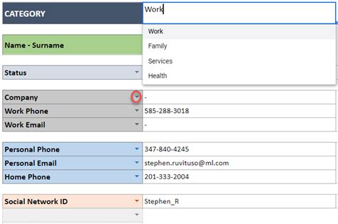 Contact List Google Sheets Template | Lead Information Form