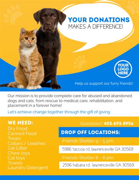 Animal Shelter Donation Flyer Template