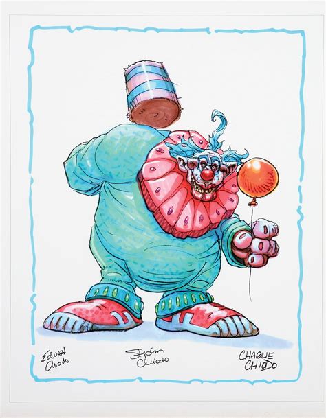 Killer Klowns from Outer Space print featuring a Klown with a balloon signed by all three Chiodo ...