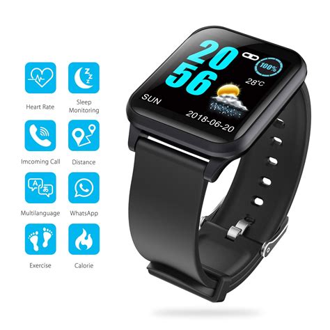 Waterproof Bluetooth Fitness Tracker Smart Wrist Watch with Heart Rate ...