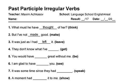 Past Participle Irregular Verbs Worksheet Irregular V - vrogue.co