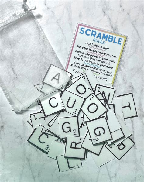 Scramble Laminated Savings Challenge Game - Etsy