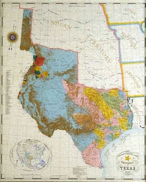 Republic of Texas 1845 Map | Republic of texas, Texas map, Texas history