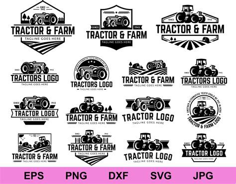 Tractor Farm Logo Sets of Collection Bundle Design Svg - Etsy