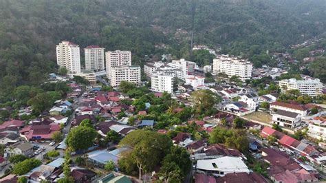 Aerial view move toward the Penang Hill 20225800 Stock Video at Vecteezy