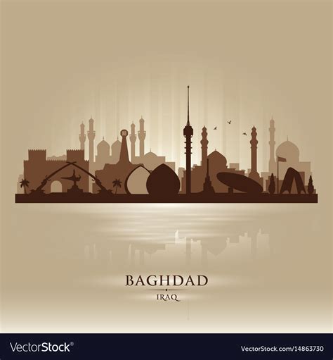 Baghdad iraq city skyline silhouette Royalty Free Vector