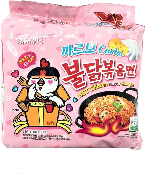 [SAMYANG] Fideos Ramen Picante Sabor Carbonara 650G (contiene 5 paquetes individuales de 130g ...