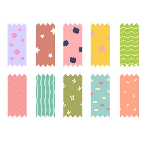 Scotch tape with Cute Patterned. Vector illustration Flat decolation ...