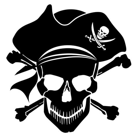 pirate silhouette | Details about Pirate Black Skull and Crossbones ...