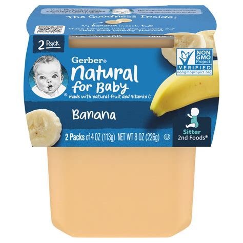 Save on Gerber Natural Stage 2 Baby Food Banana - 2 ct Order Online Delivery | Giant