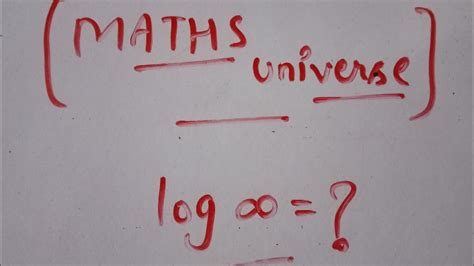 log infinity value🔥by MATHS universe - YouTube