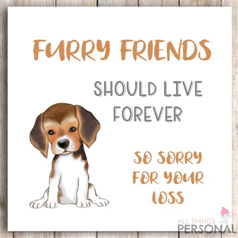 Sorry For Your Loss Dog Sympathy Card Condolence Furry Friend Loss of ...