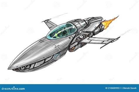 Sci-fi Spaceship or Spacecraft Concept Art Design Drawing or ...