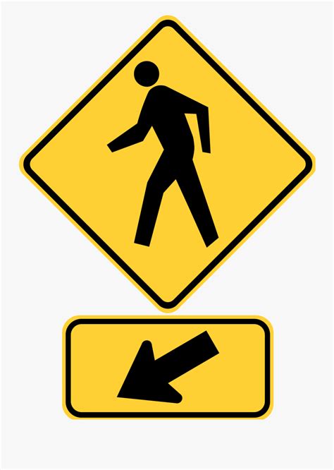 Pedestrian Crossing Ahead Sign Clipart , Png Download - Pedestrian ...